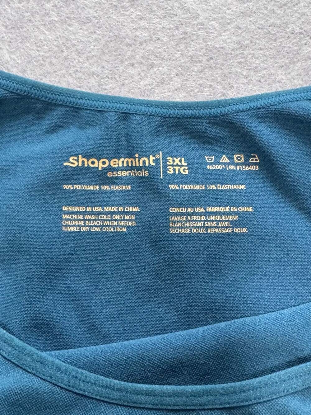 Shapermint Essentials 3XL Teal Blue Seamless Camisole Tank Top Shapewear